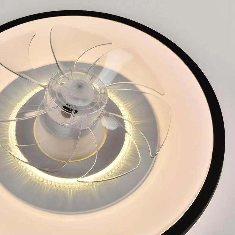 Minimalist Round LED Flush Mount Fan Light