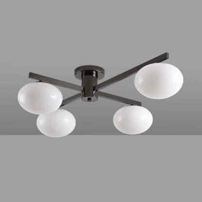 Nordic Glass Iron Ball 3/4/5-Light Semi-Flush Ceiling Light