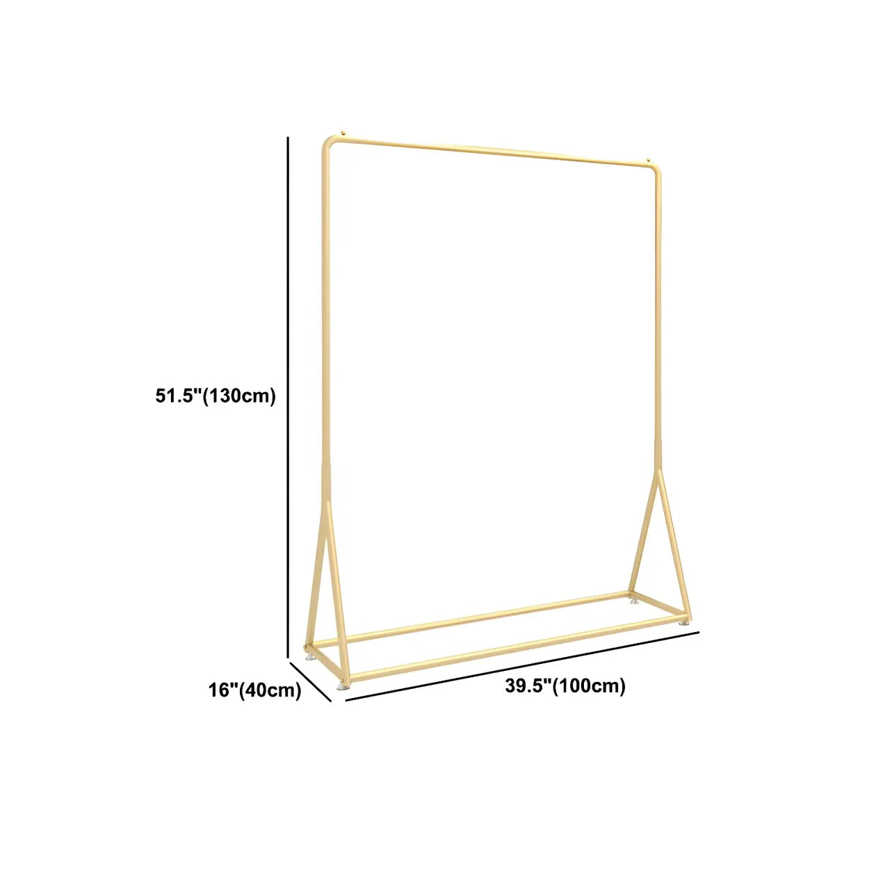Minimalist Large Gold Metal Standing Coat Rack