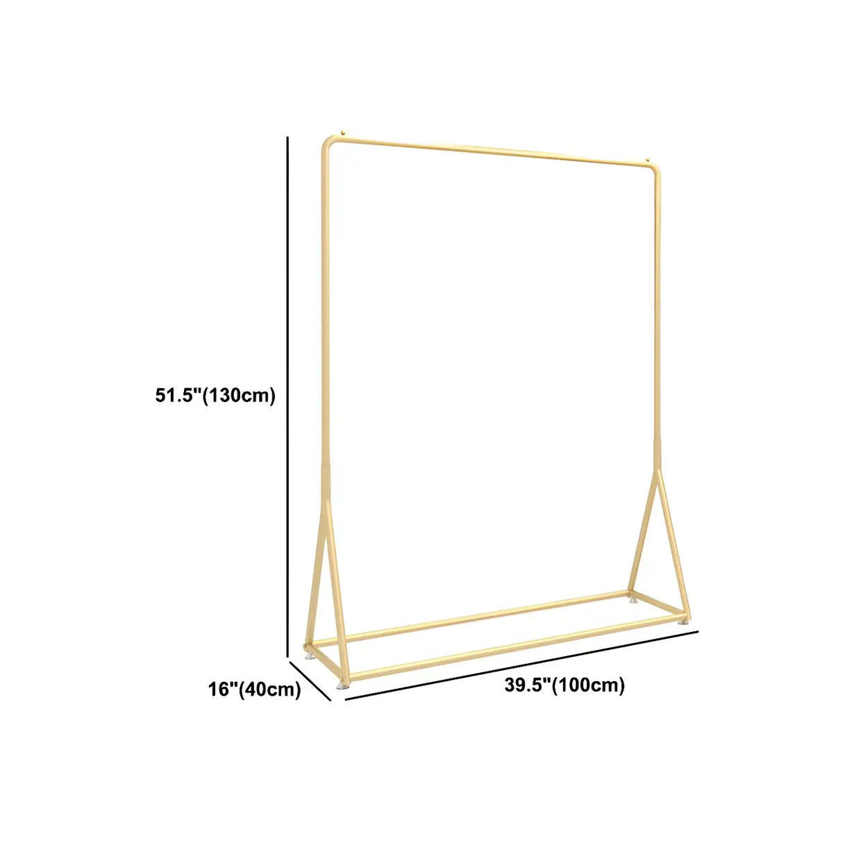 Minimalist Large Gold Metal Standing Coat Rack