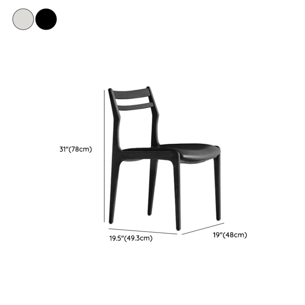 Modern Walnut Natural Wood Side Dining Chair