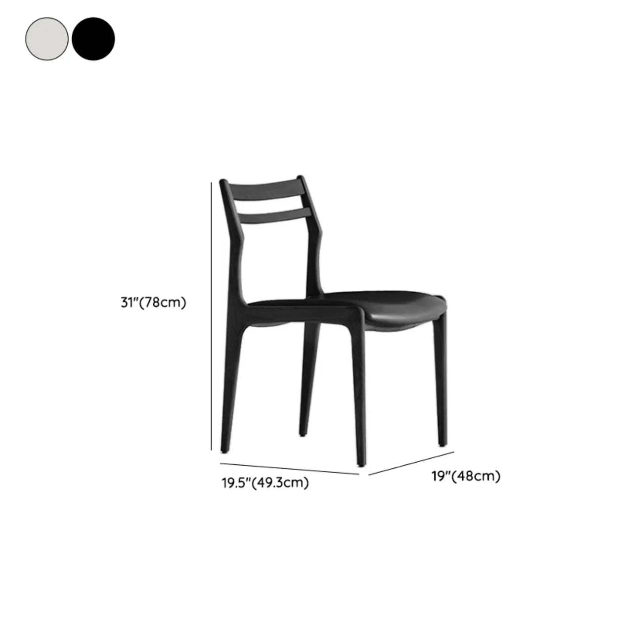 Modern Walnut Natural Wood Side Dining Chair