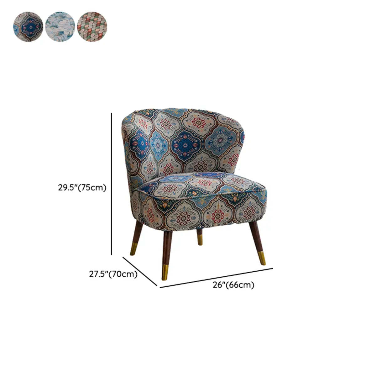 Floral Pattern Tight Back Wingback Chair