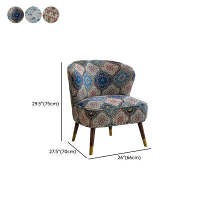 Floral Pattern Tight Back Wingback Chair