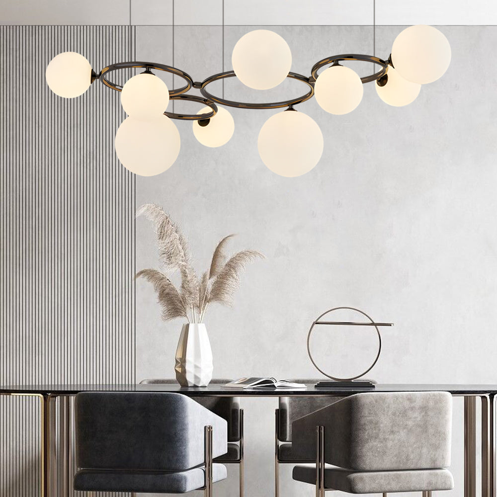 5/7/9-Light Glass Ball Circular Contemporary Chandelier