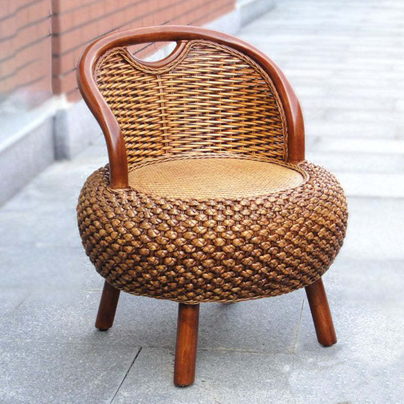 Vintage Orb Curved Bamboo Rattan Chair
