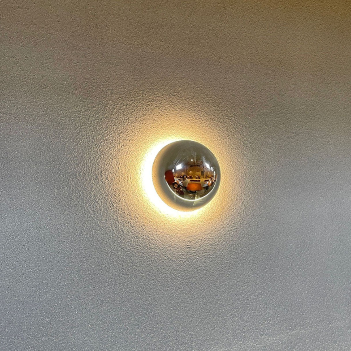 Modern Meteorite Semicircle Metal LED Sconce — Large - Silver / Warm Light (3000K) / 220V-240V For UK/AU