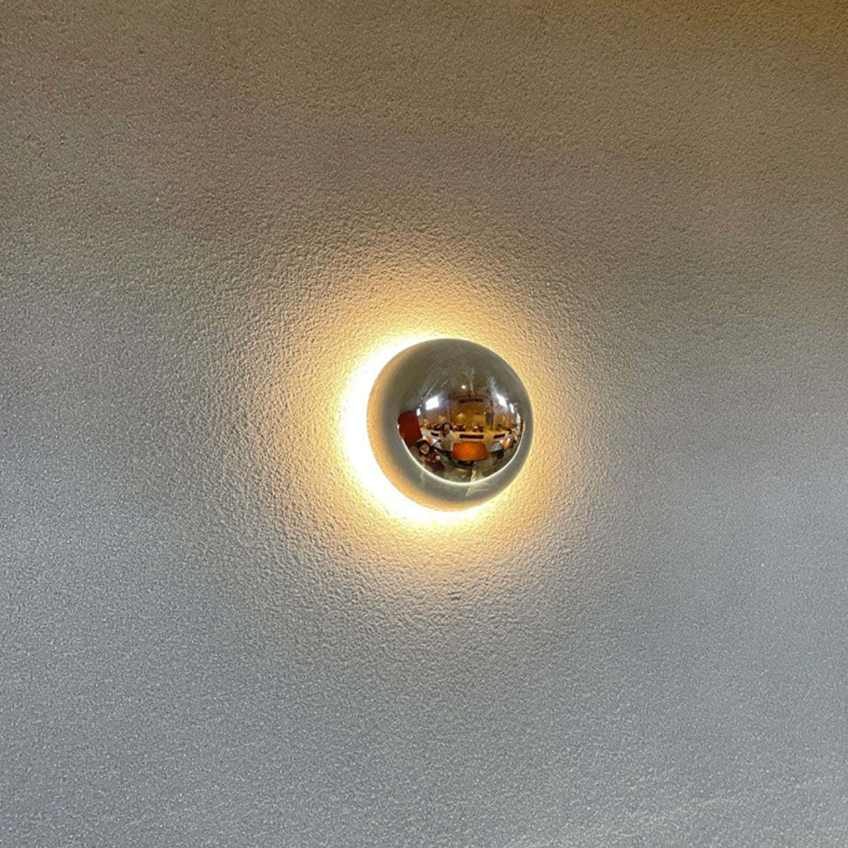Modern Meteorite Semicircle Metal LED Sconce — Large - Silver / Warm Light (3000K) / 220V-240V For UK/AU