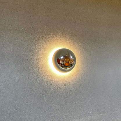 Modern Meteorite Semicircle Metal LED Sconce — Large - Silver / Warm Light (3000K) / 220V-240V For UK/AU