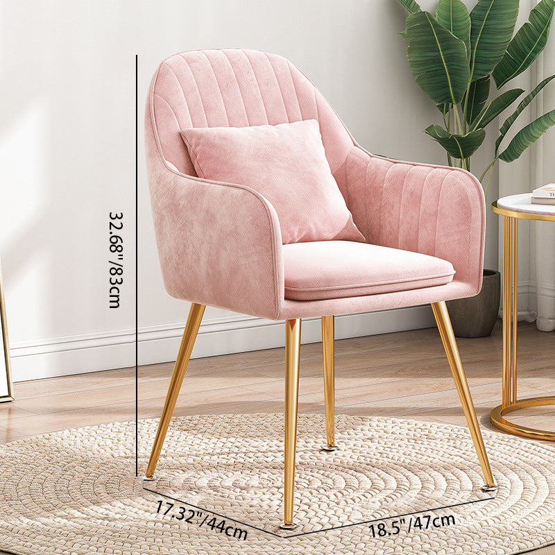 Scandinavian Curved Velvet Metal Dining Chair