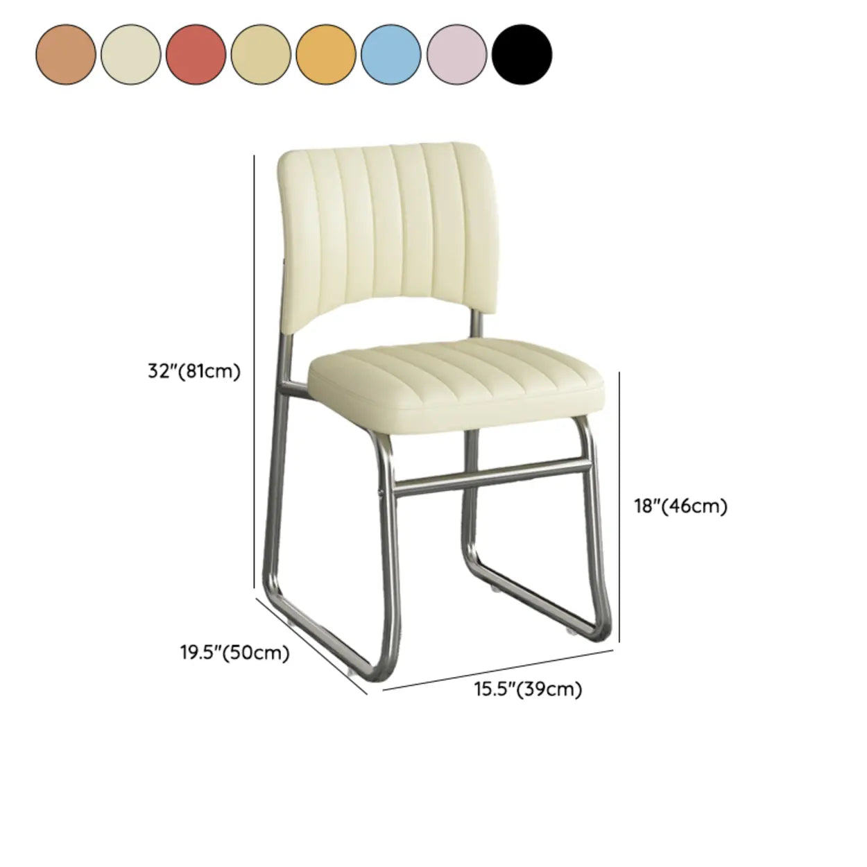 Upholstered Low Back Metal Dining Chair