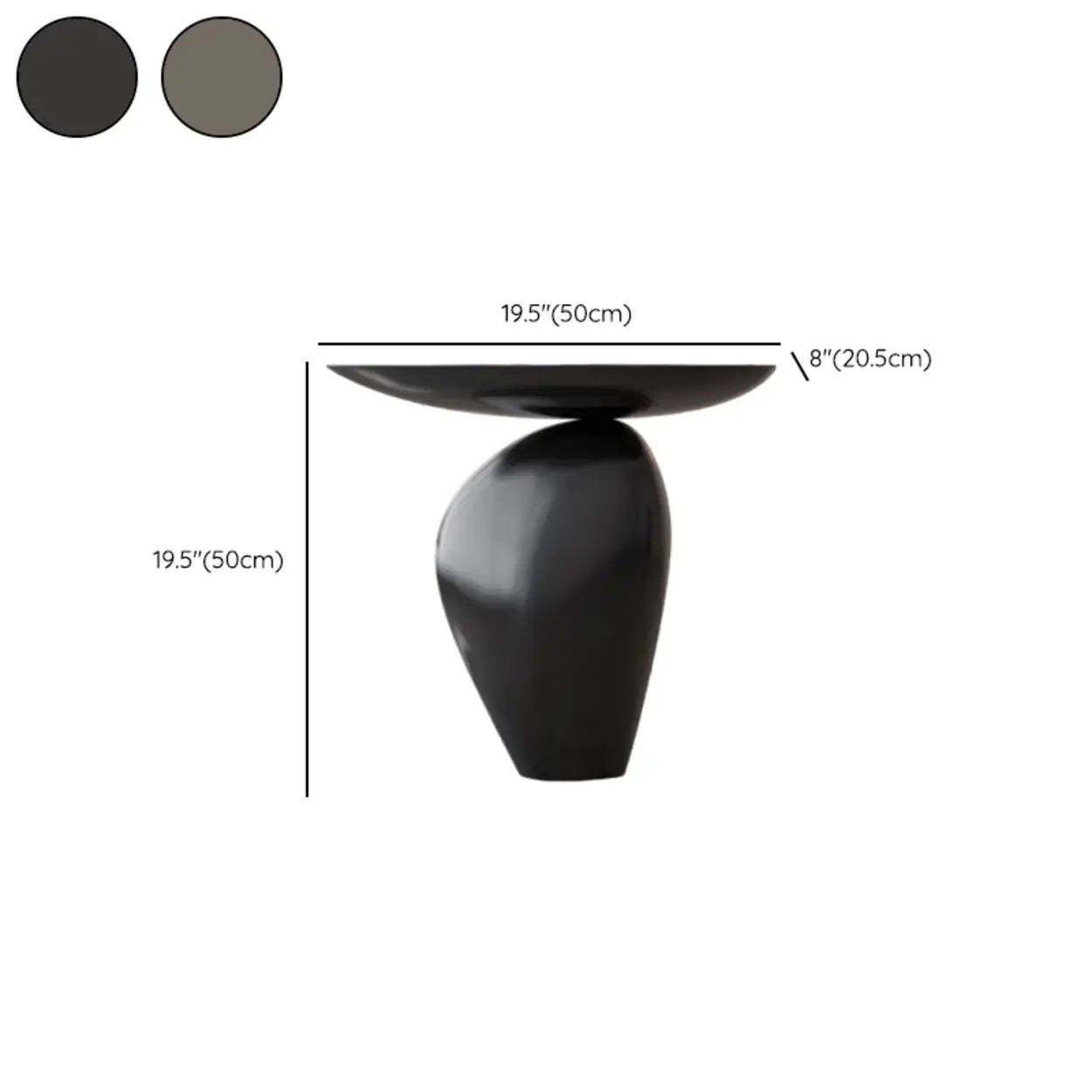 Artistic Sculptural Abstract Oval Side Table