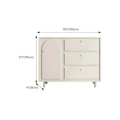 White Wood Combo Dresser Soft-Close Drawers