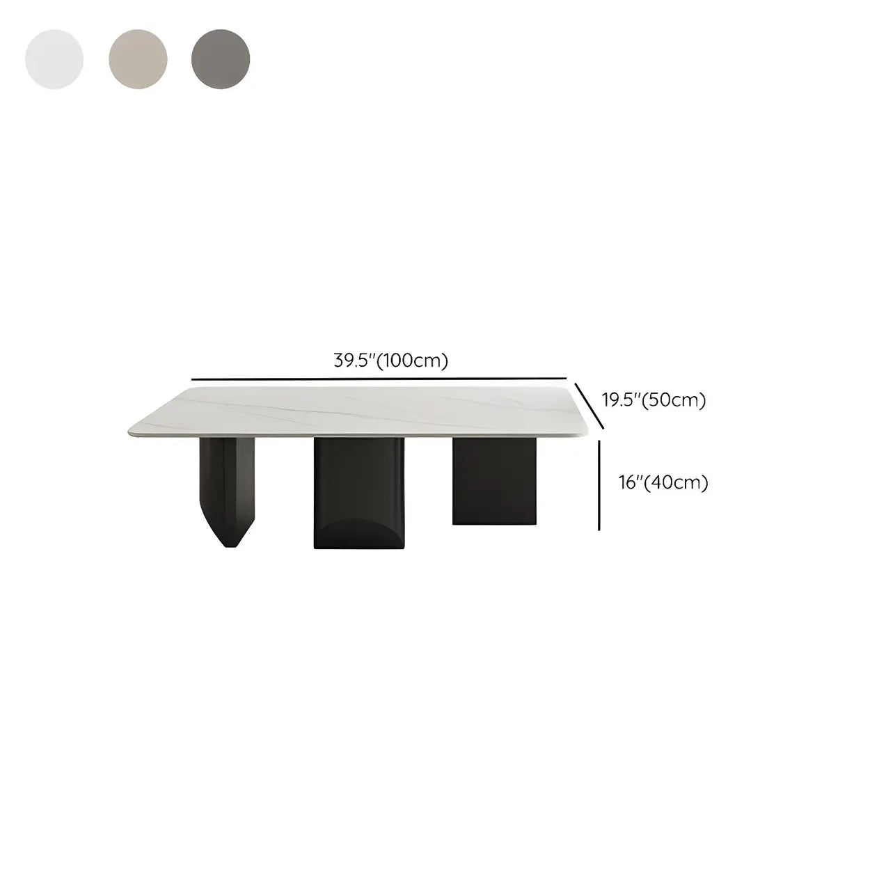 Pandora Gold Stone Black Metal Coffee Table