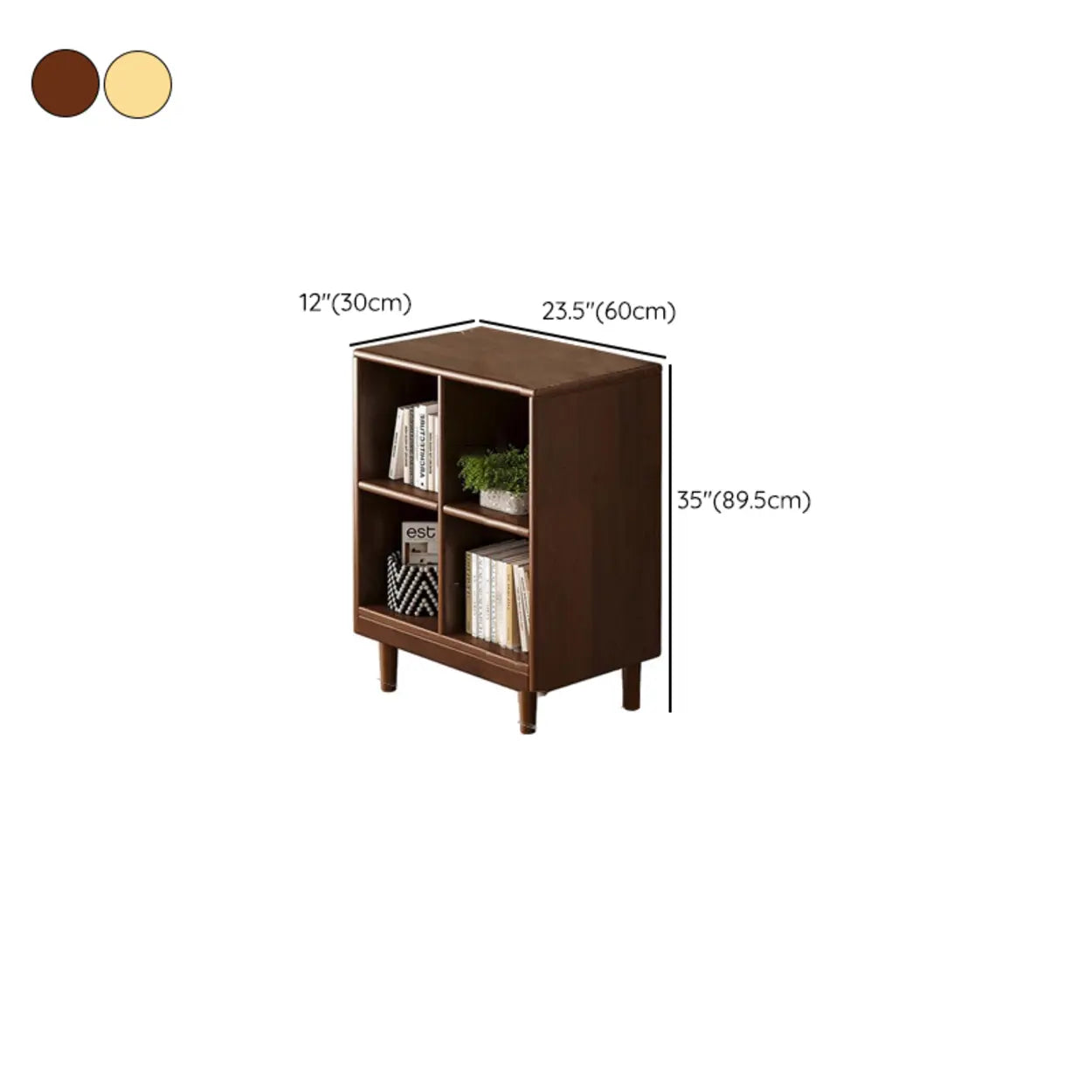 Mid-Century Modular Cube Wood Bookcase