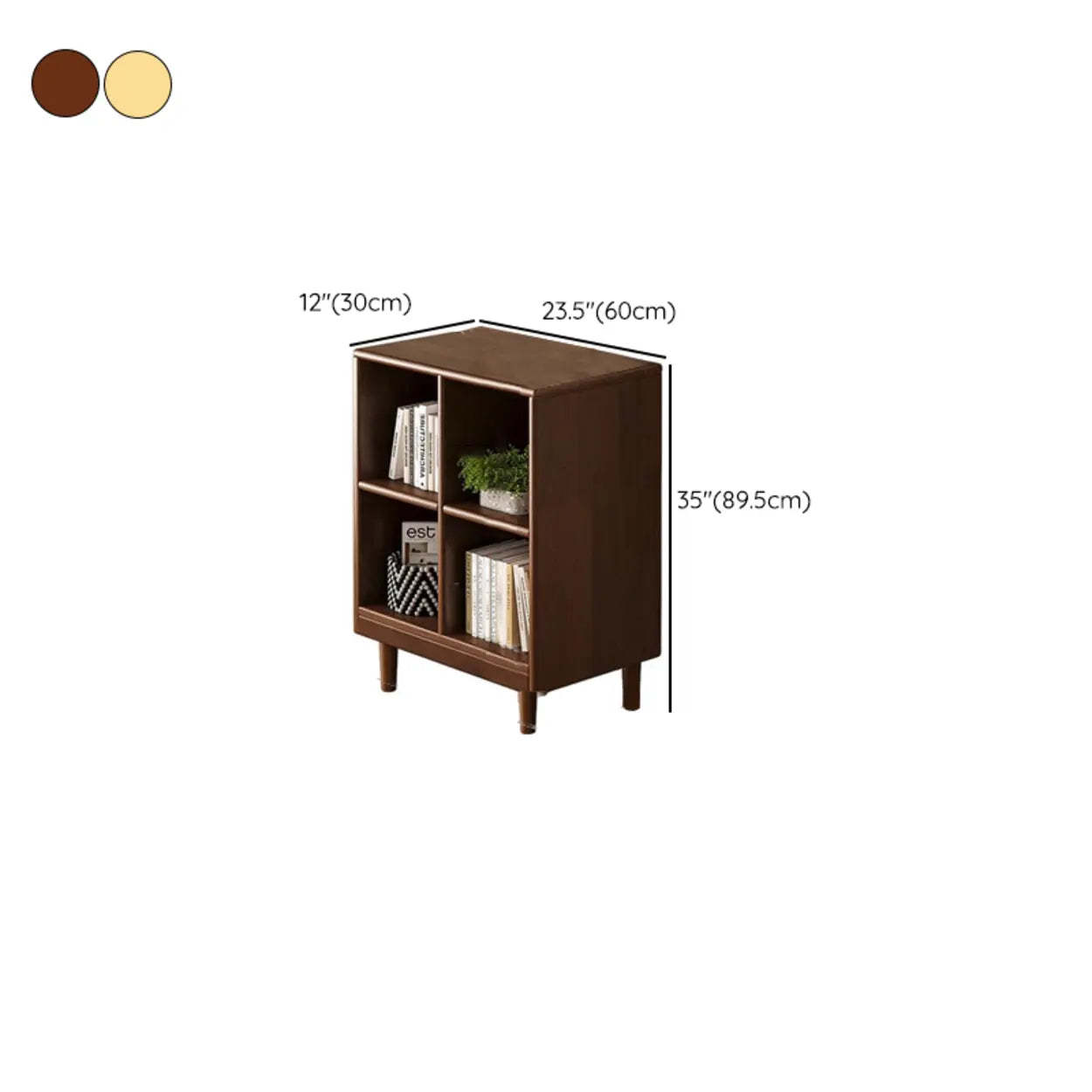 Mid-Century Modular Cube Wood Bookcase