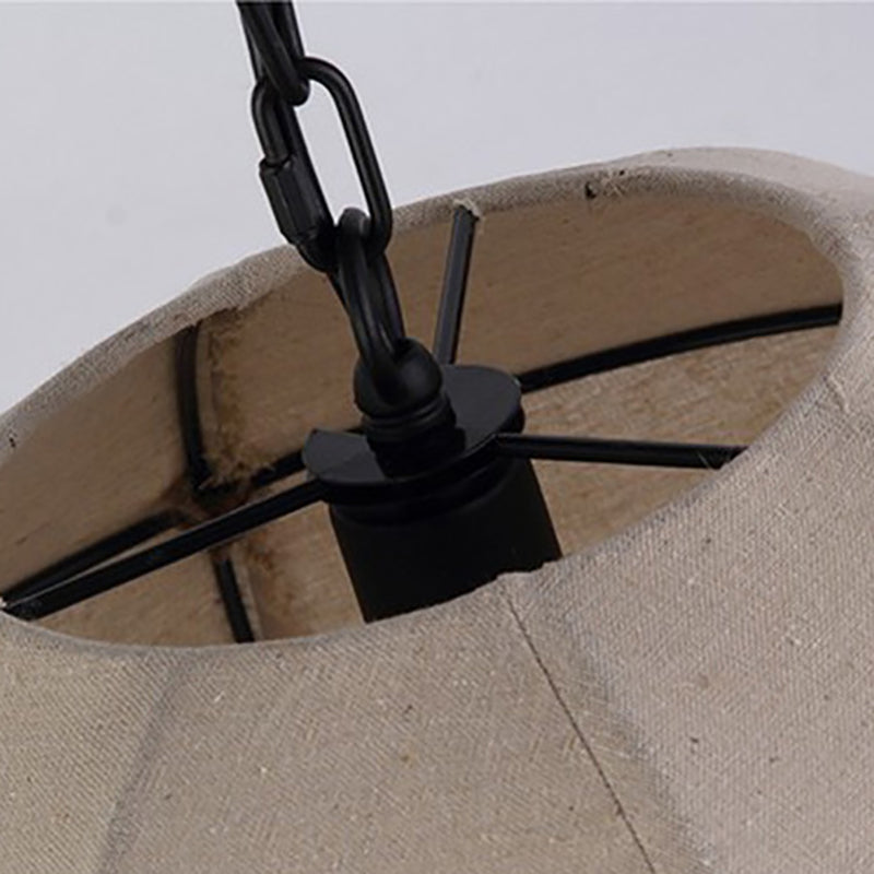 Traditional Rustic Fabric Semicircle Pendant Light