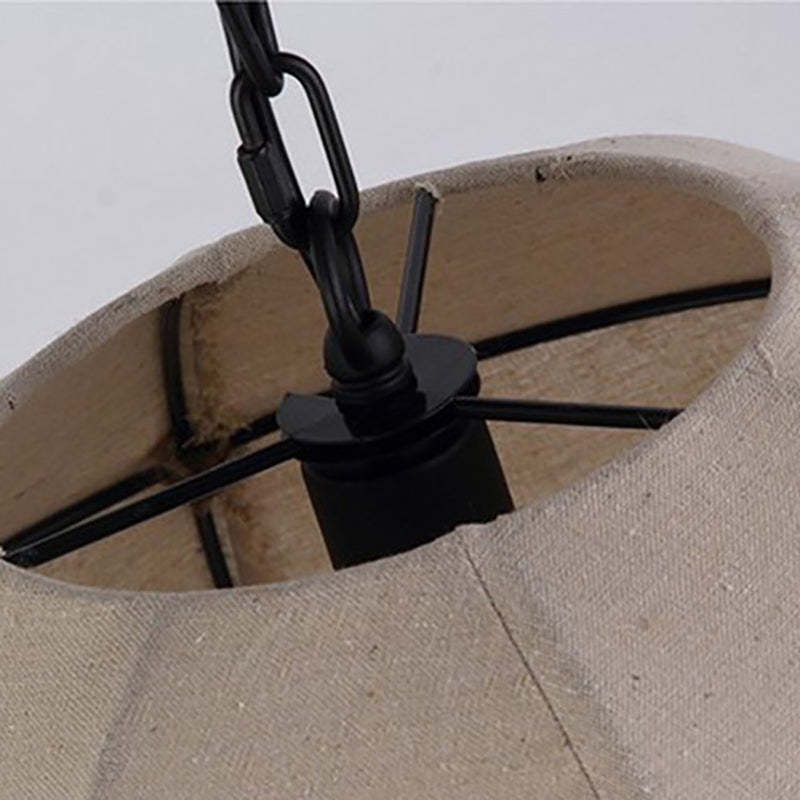 Traditional Rustic Fabric Semicircle Pendant Light