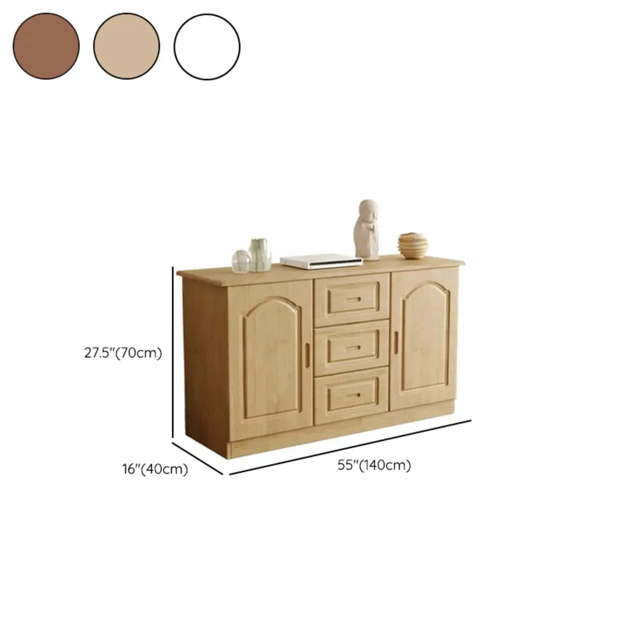 Nut-Brown Wood Drawer Rectangle TV Stand