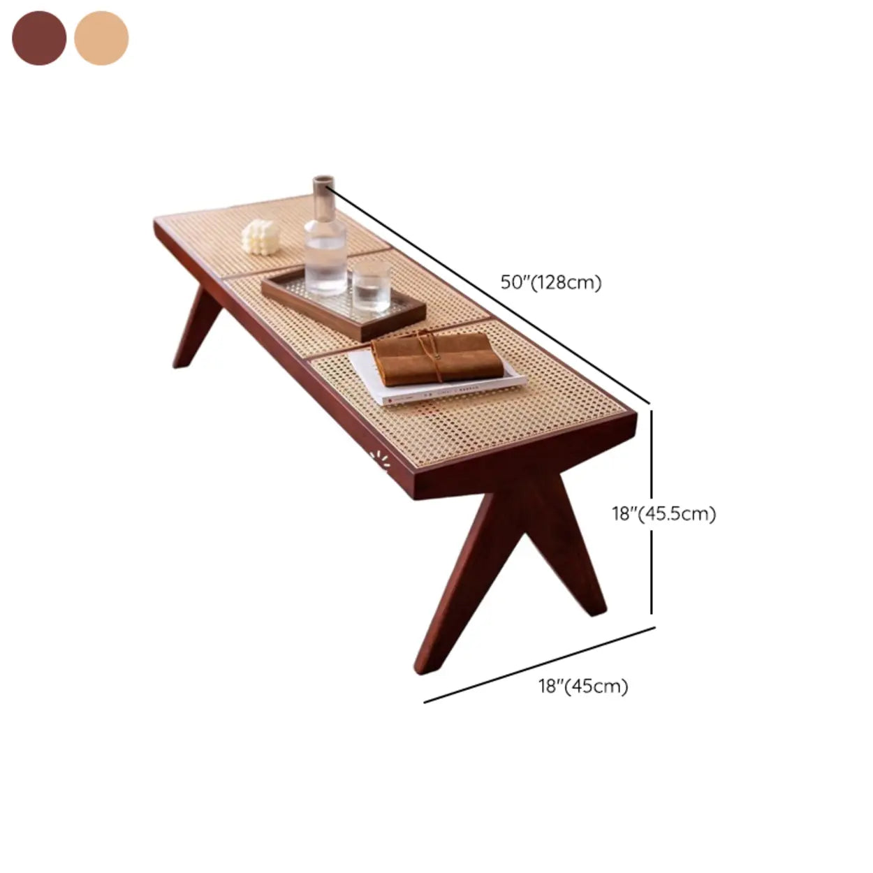 Modern Wooden Woven Entryway Bench