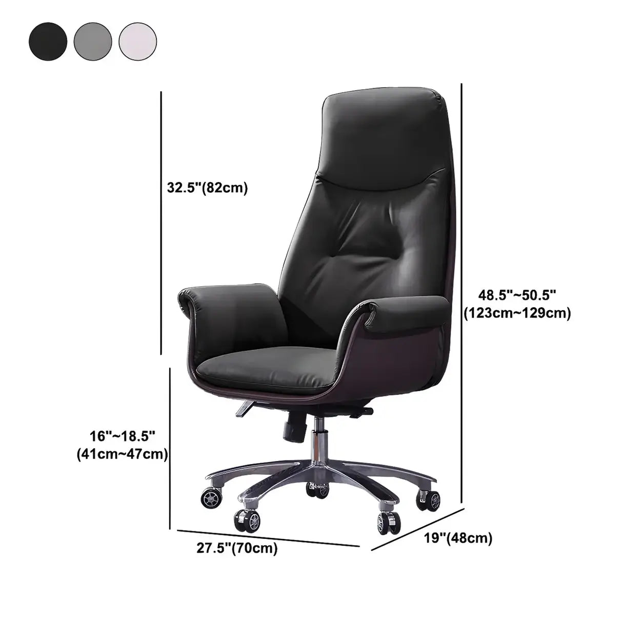 Modern Adjustable Leather Ergonomic Office Chair