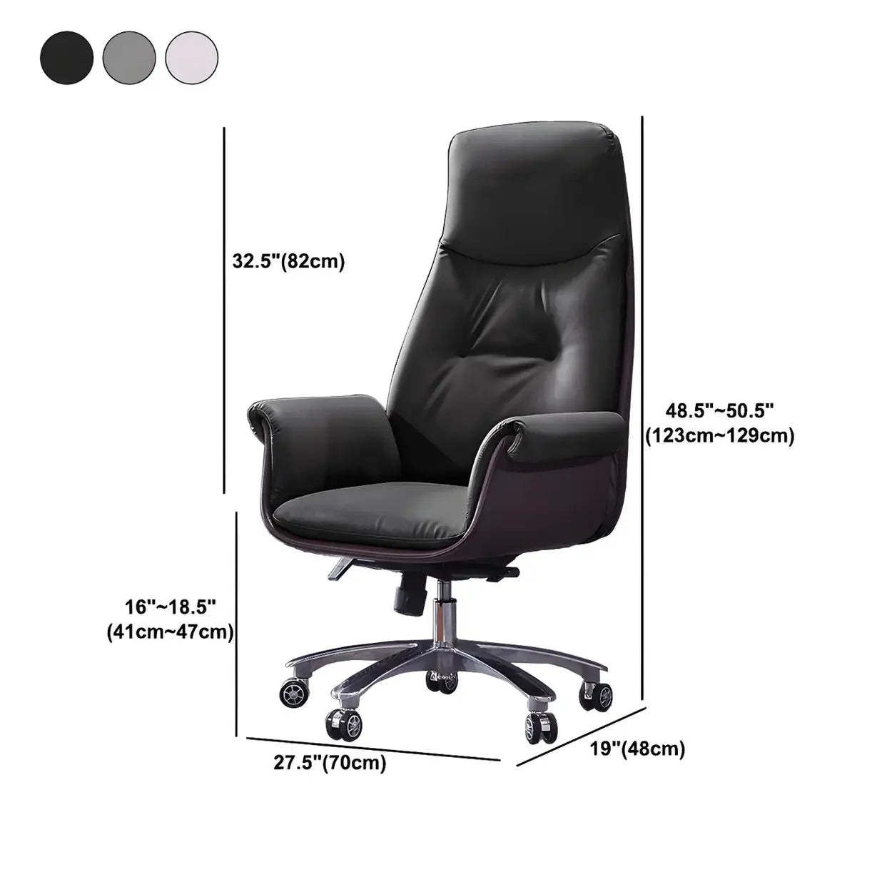 Modern Adjustable Leather Ergonomic Office Chair