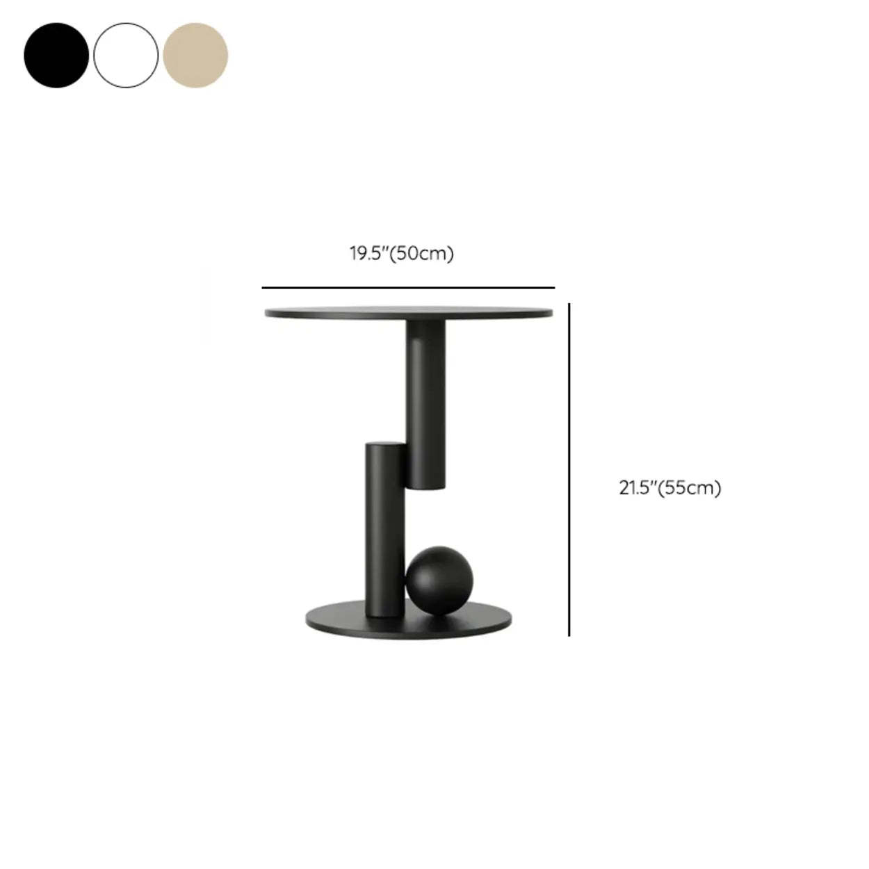 Contemporary Black Geometric Metal Side Table
