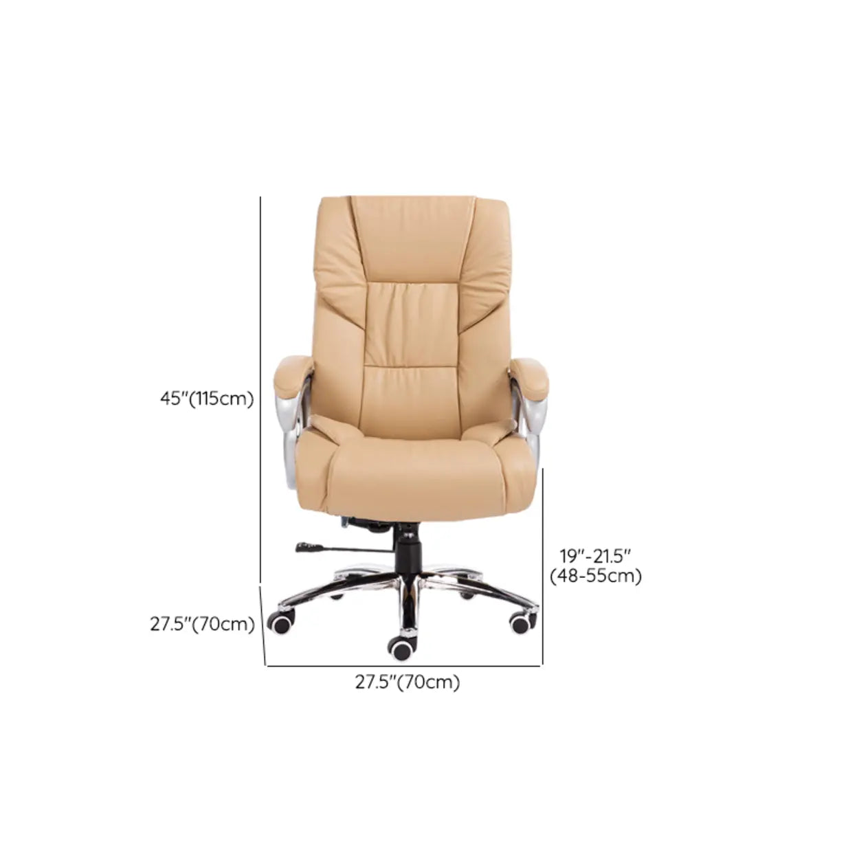 Classic Ergonomic Tan Leather Adjustable Office Chair