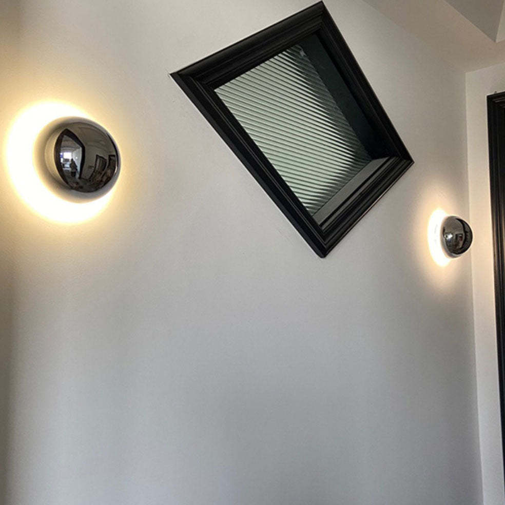 Modern Meteorite Semicircle Metal LED Sconce — Large - Silver / Warm Light (3000K) / 110V-120V For US/CA