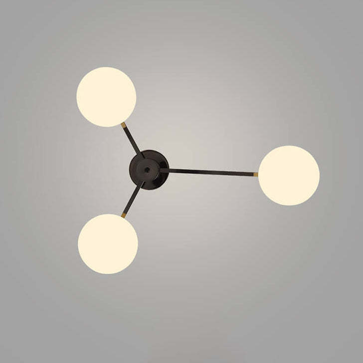 Nordic Glass Iron Ball 3/4/5-Light Semi-Flush Ceiling Light