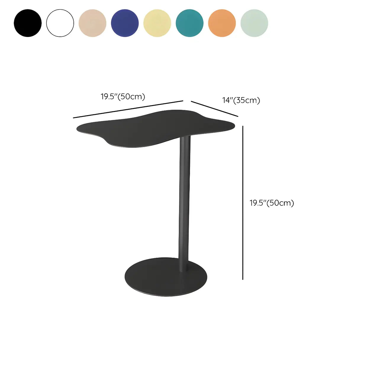 Colorful Wavy Metal Pedestal Glass End Table — Blue / 1