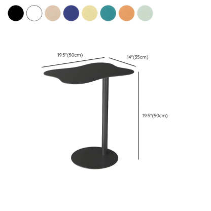 Colorful Wavy Metal Pedestal Glass End Table — Blue / 1