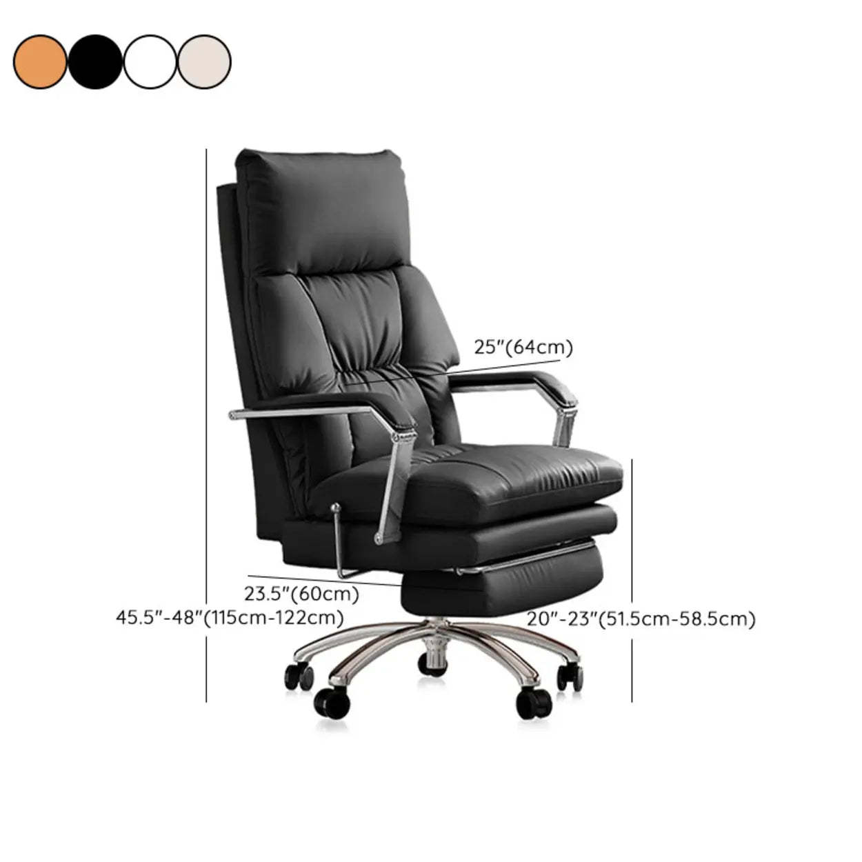 Ivory Adjustable High-Back Office Chair