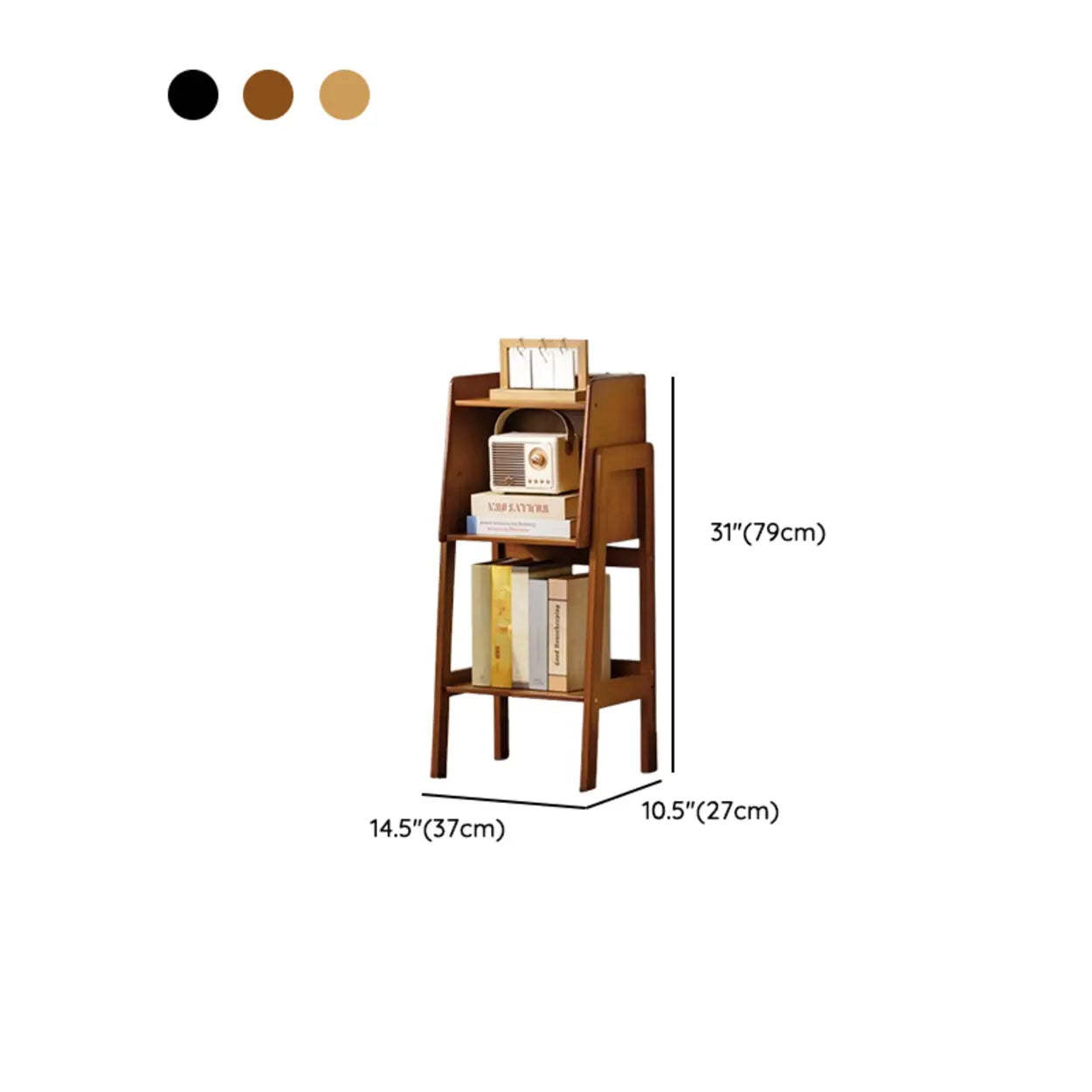 Scandinavian Bamboo Bookshelf with High Legs