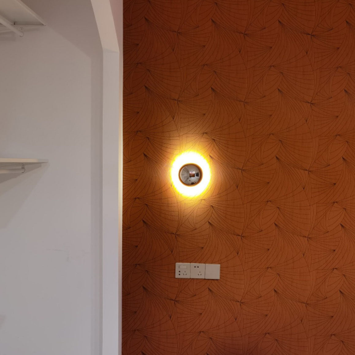 Modern Meteorite Semicircle Metal LED Sconce — Small - Gold / Warm Light (3000K) / 110V-120V For US/CA