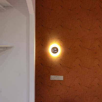 Modern Meteorite Semicircle Metal LED Sconce — Small - Gold / Warm Light (3000K) / 110V-120V For US/CA