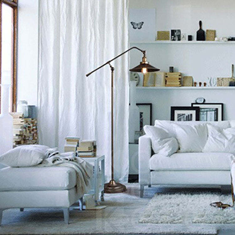 Industrial Cylindrical Long Arm Iron Floor Lamp
