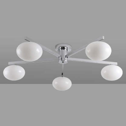 Nordic Glass Iron Ball 3/4/5-Light Semi-Flush Ceiling Light