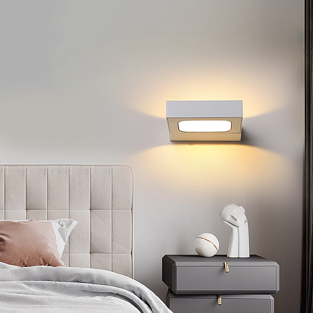 Lighom industrial degree rotatable white wall sconces in metal