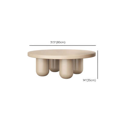 Scandinavian Khaki Brown Wood Round Coffee Table Set