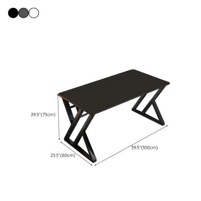 Rectangular Wood Computer Desk with Steel Base
