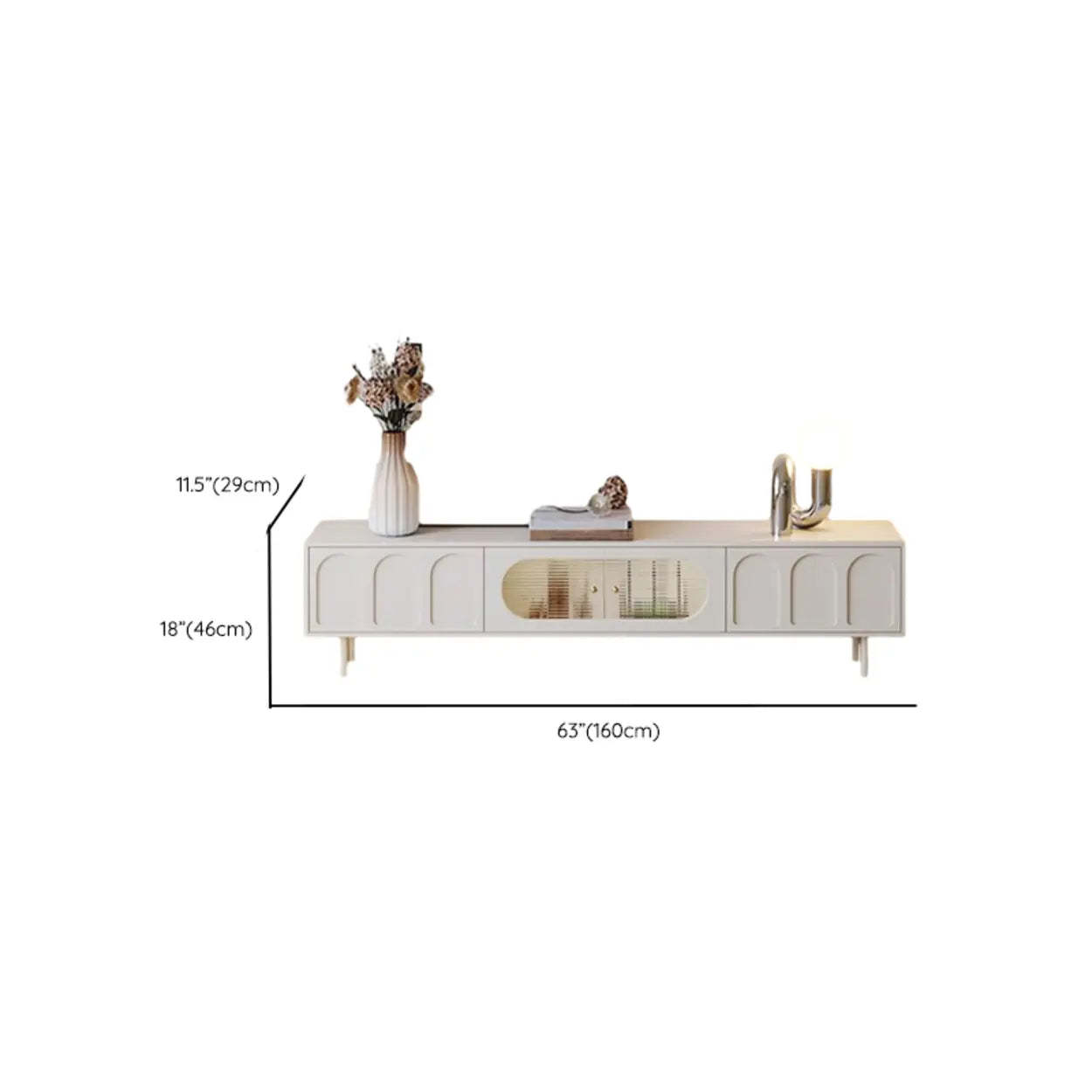 Contemporary White Wood Drawer Cabinet TV Stand