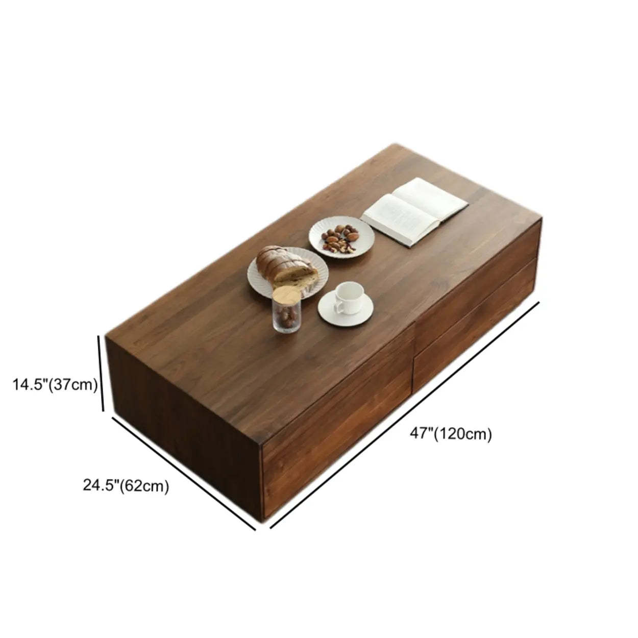 Traditional Solid Walnut Rectangular Coffee Table