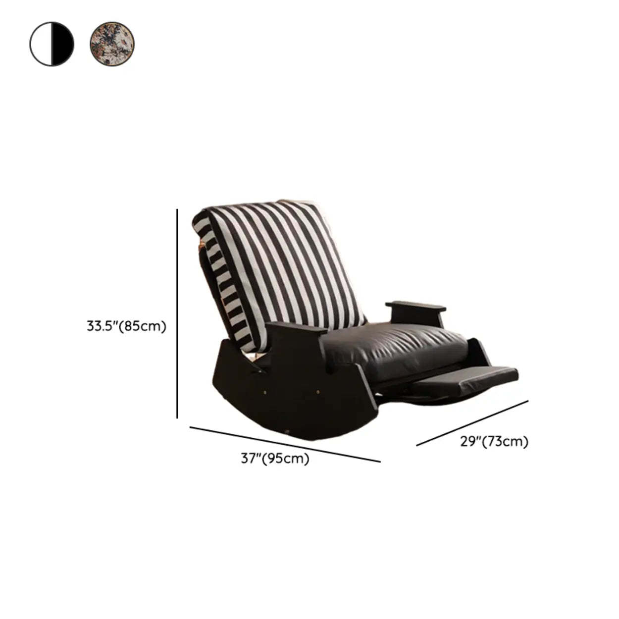 Multi-Color Recessed-Arm Slipcover Rocking Chair