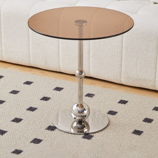 Nordic Glass Steel Round End Table