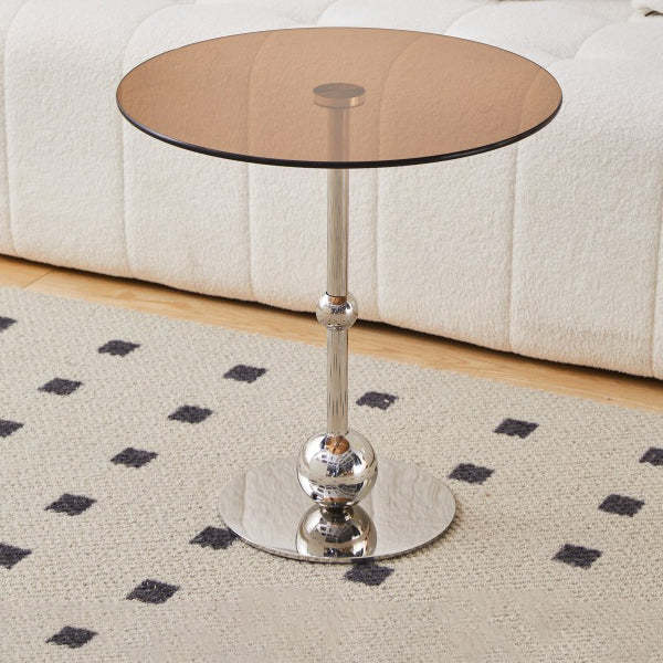 Chrome steel round end & side tables - nordic — Amber