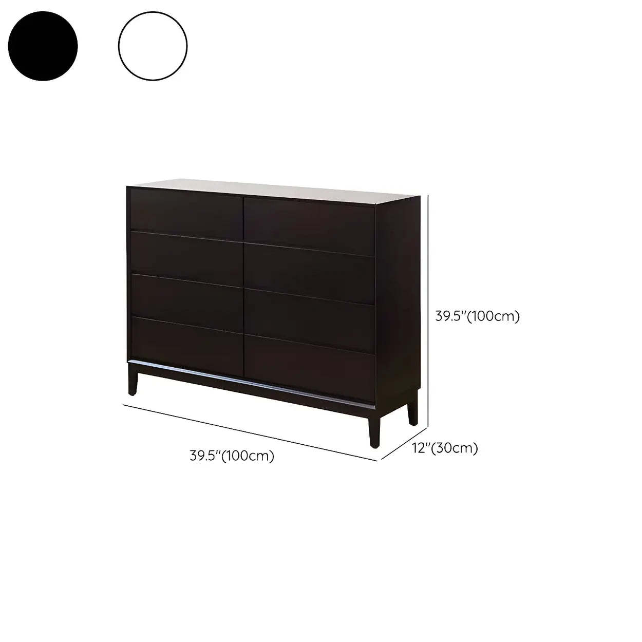 Vertical Wooden 8-Drawer Dresser — White
