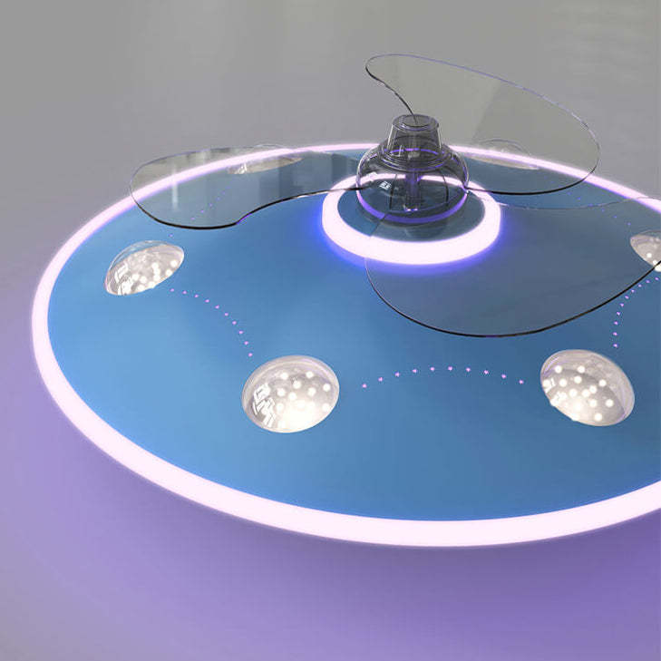 Modern UFO Iron Flush Mount Ceiling Fan Light