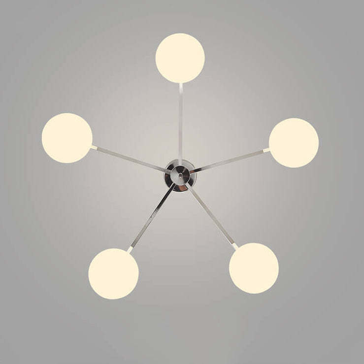 Nordic Glass Iron Ball 3/4/5-Light Semi-Flush Ceiling Light