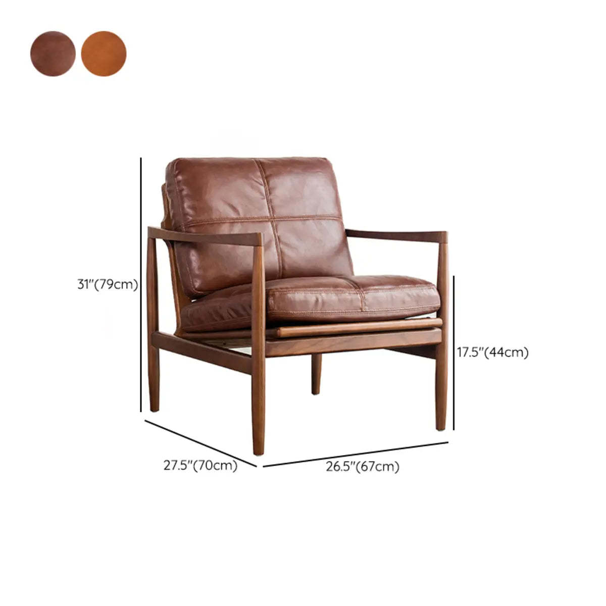 Water-Resistant Leather Removable Cushion Armchair